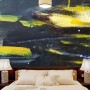 Oil Painting Black Yellow Splash Wallpaper Mural