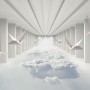 Abstract Corridor with Paper Plane Wallpaper Mural