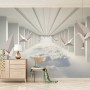 Abstract Corridor with Paper Plane Wallpaper Mural