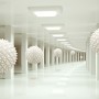 Abstract Corridor and Nordic Ball Wallpaper Mural