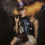 Girl Clown with a Cigar Wallpaper Mural