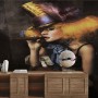 Girl Clown with a Cigar Wallpaper Mural