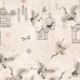Japanese Crane Birds and Empty Cages Wallpaper Mural