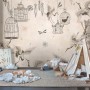 Japanese Crane Birds and Empty Cages Wallpaper Mural