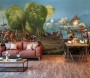 Medieval Lake Landscape with Boats Wallpaper Mural