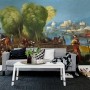 Medieval Lake Landscape with Boats Wallpaper Mural