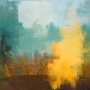 Watercolor Style Green Yellow Abstract Painting Wallpaper Mural
