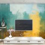 Watercolor Style Green Yellow Abstract Painting Wallpaper Mural