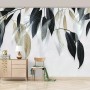 Dark Vintage Leaves Wallpaper Mural