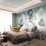 Retro Tropical Leaf Pattern Wallpaper Mural