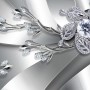 Silver Crystal Daisy Floral Wallpaper Mural