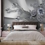 Silver Crystal Daisy Floral Wallpaper Mural
