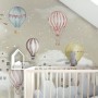 Kids Nursery Cartoon Winter and Little Hot Air Balloon Wallpaper Mural