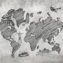 Monochrome World Map Wallpaper Mural