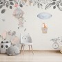 Baby Elephant with Hot air Balloons Wallpaper Mural