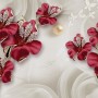 Crystal Red Floral Art Wallpaper Mural