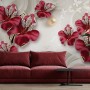 Crystal Red Floral Art Wallpaper Mural