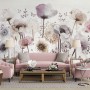 Watercolor Dark Poppy Flowers Wallpaper Mural