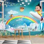 Cartoon Boo Monsters and Hot Air Balloon Wallpaper Mural