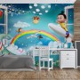 Cartoon Boo Monsters and Hot Air Balloon Wallpaper Mural