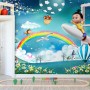 Cartoon Boo Monsters and Hot Air Balloon Wallpaper Mural