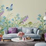 Purple Floral Garden Wallpaper Mural