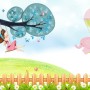 Little Child and Swing Wallpaper Mural