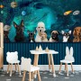 Cartoon Space with Different Dog Wallpaper Mural