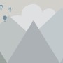 Cartoon Mountainscape Wallpaper Mural