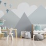 Cartoon Mountainscape Wallpaper Mural