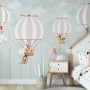 Hot Air Balloons with Animals Wallpaper Mural