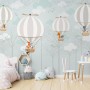 Hot Air Balloons with Animals Wallpaper Mural