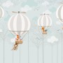 Hot Air Balloons with Animals Wallpaper Mural