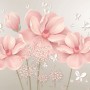 Pink Hdrangea Floral with Little Butterfly Wallpaper Mural