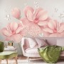 Pink Hdrangea Floral with Little Butterfly Wallpaper Mural