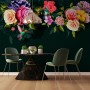 Dark Colorful Flowers Wallpaper Mural