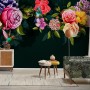 Dark Colorful Flowers Wallpaper Mural