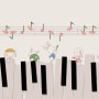 Cartoon Piano with Rabbits Wallpaper Mural