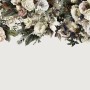 Retro Dark White Flowers Wallpaper Mural
