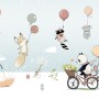 Cartoon Winter with Cute Animal Wallpaper Mural