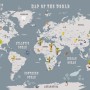 Kids Boys Kids World Map with Animals Wallpaper Mural