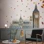 London Big Ben and Westminster with Autumn Leaves Wall Decal Sticker