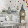 London Big Ben and Westminster with Autumn Leaves Wall Decal Sticker