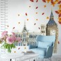 London Big Ben and Westminster with Autumn Leaves Wall Decal Sticker