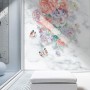 Boho Floral Bouqet with Marble Pattern Wallpaper Mural