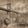 European Vintage City with Brooklyn Bridge Wallpaper Mural