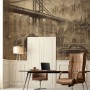 European Vintage City with Brooklyn Bridge Wallpaper Mural