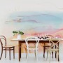 Abstract Orange Blue Brush Wallpaper Mural