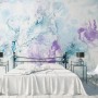 Turquoise Purple Marble Style Brush Wallpaper Mural