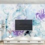 Turquoise Purple Marble Style Brush Wallpaper Mural